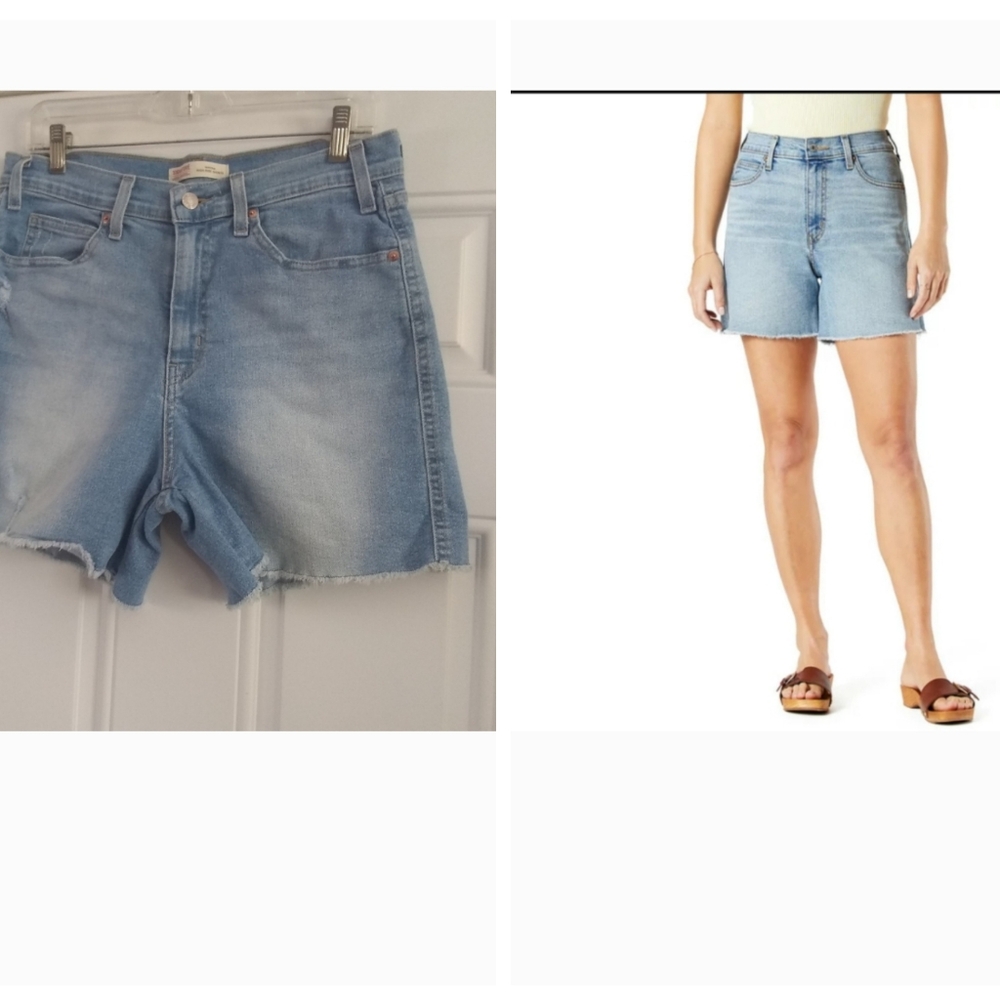 SIGNATURE by LEVI STRAUSS & CO HERITAGE HIGH RISE Shorts Distressed Sz 12-W31